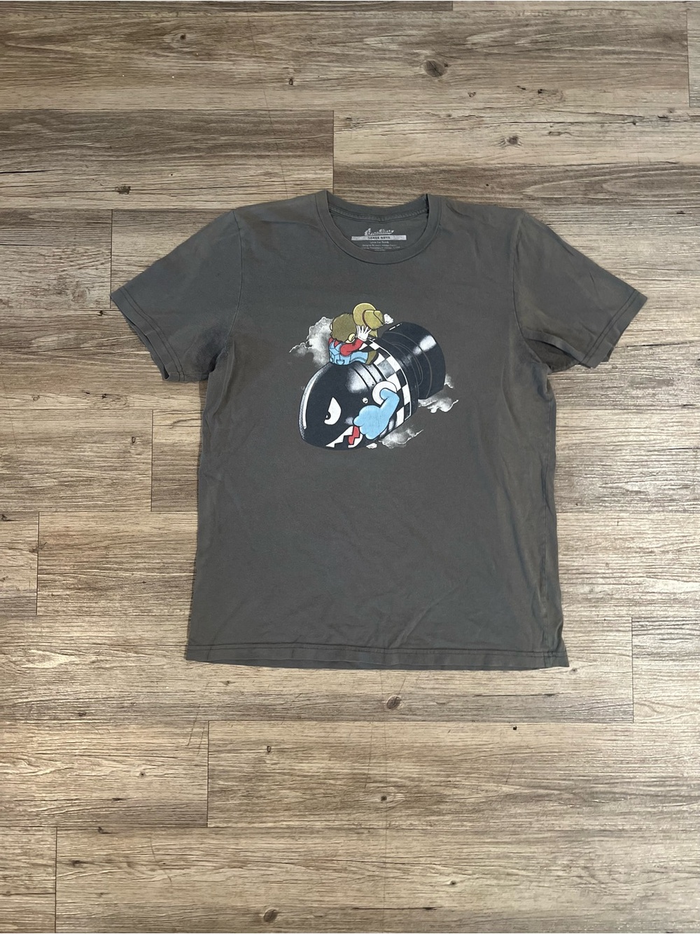 Vintage Super Mario 2013 Big Logo Promo Game Cartoon Black Men’s T-shirt Size L